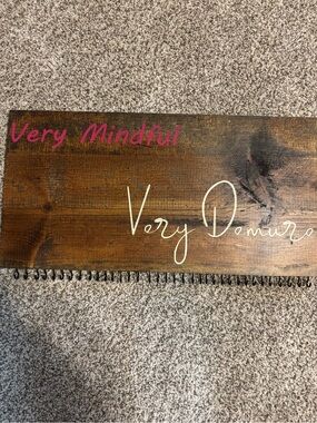 Wooden Jewelry Hanger "Very Demure" - Rustic Brown with Pink Accent
